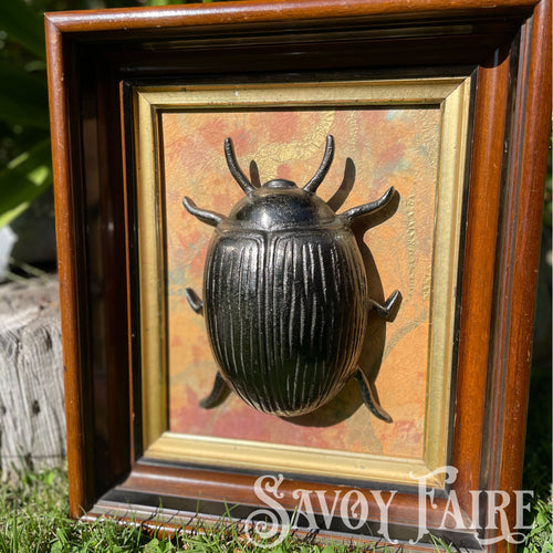 Atelier Savoy: Unique Framed Vintage-Style Beetle Wall Art - Handcrafted Decorative Wall Hanging