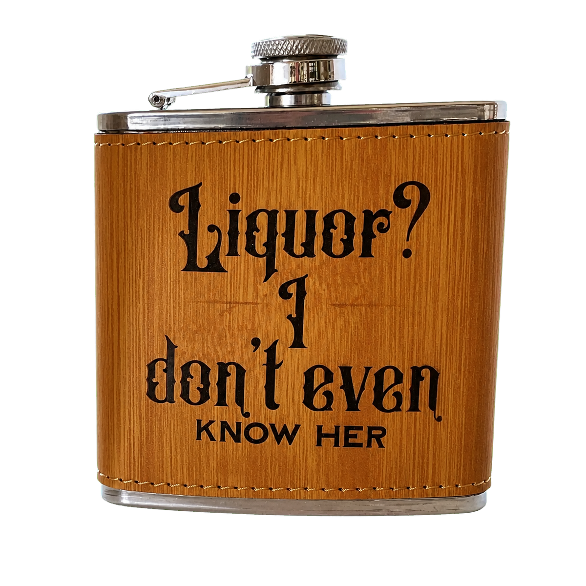 Faux Leather Flask 6oz - Personalized