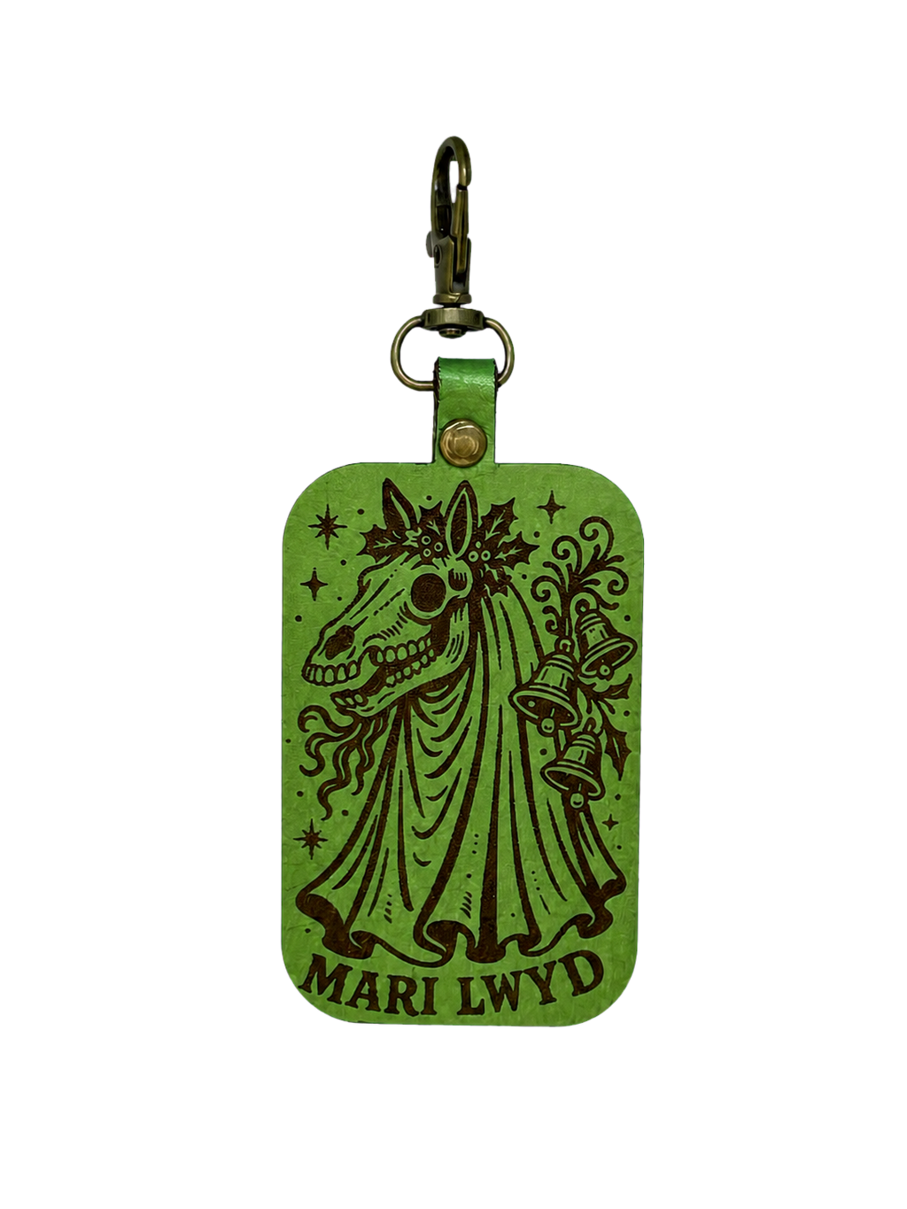 Mari Lwyd Leather Keychain