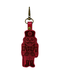Sugar Skull Nutcracker Leather Keychain