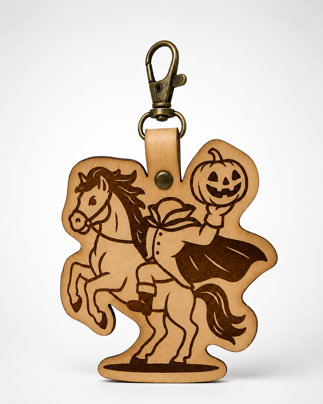 Headless Horseman Leather Keychain