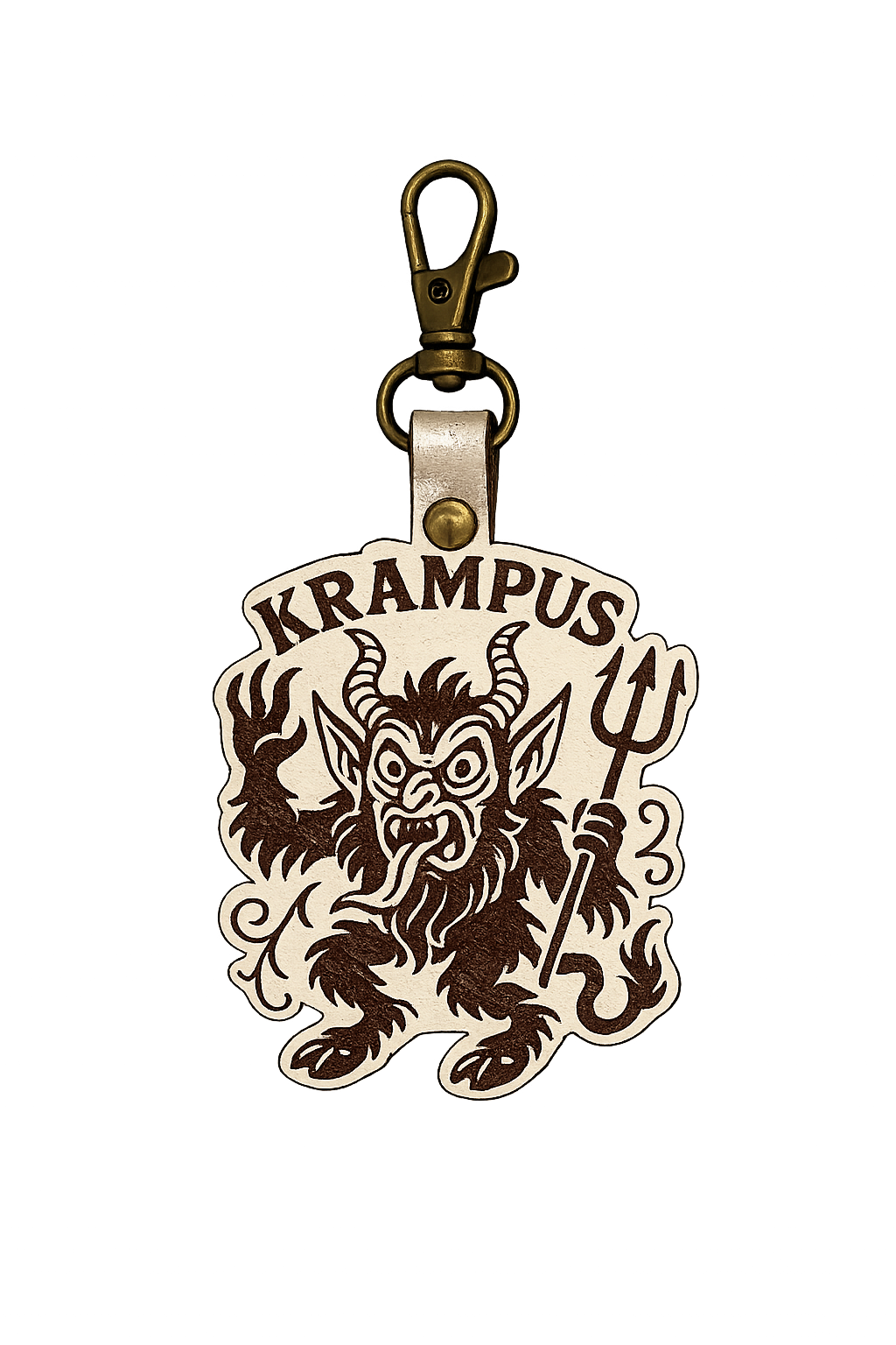 Krampus Leather Keychain