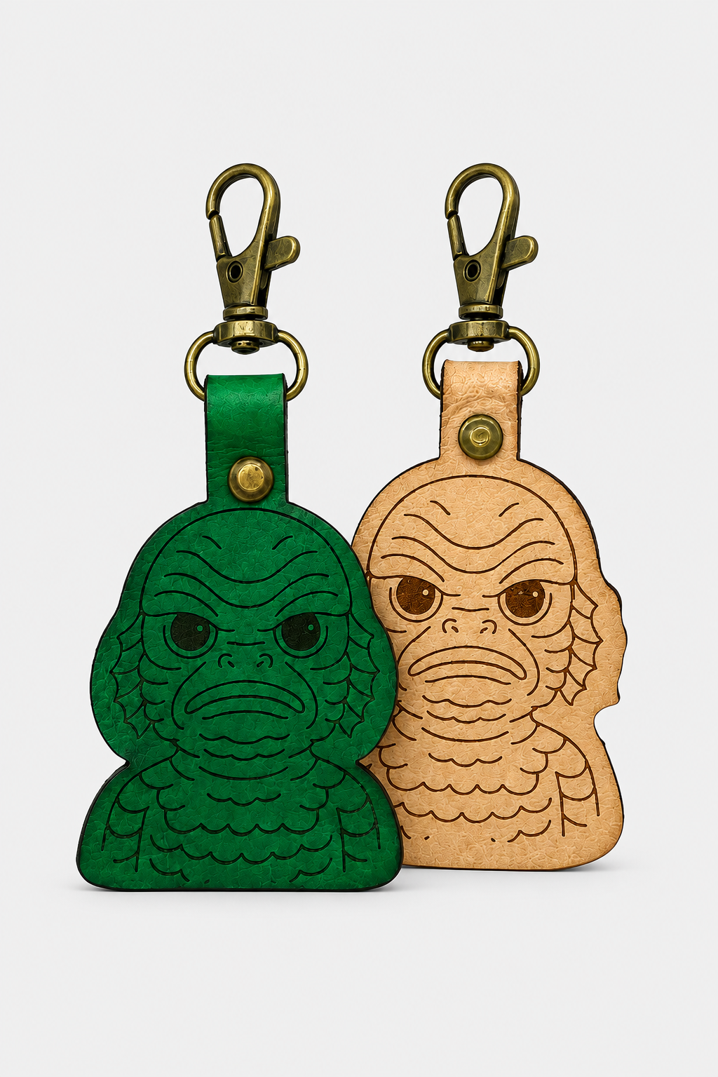 Lagoon Creature Leather Keychain
