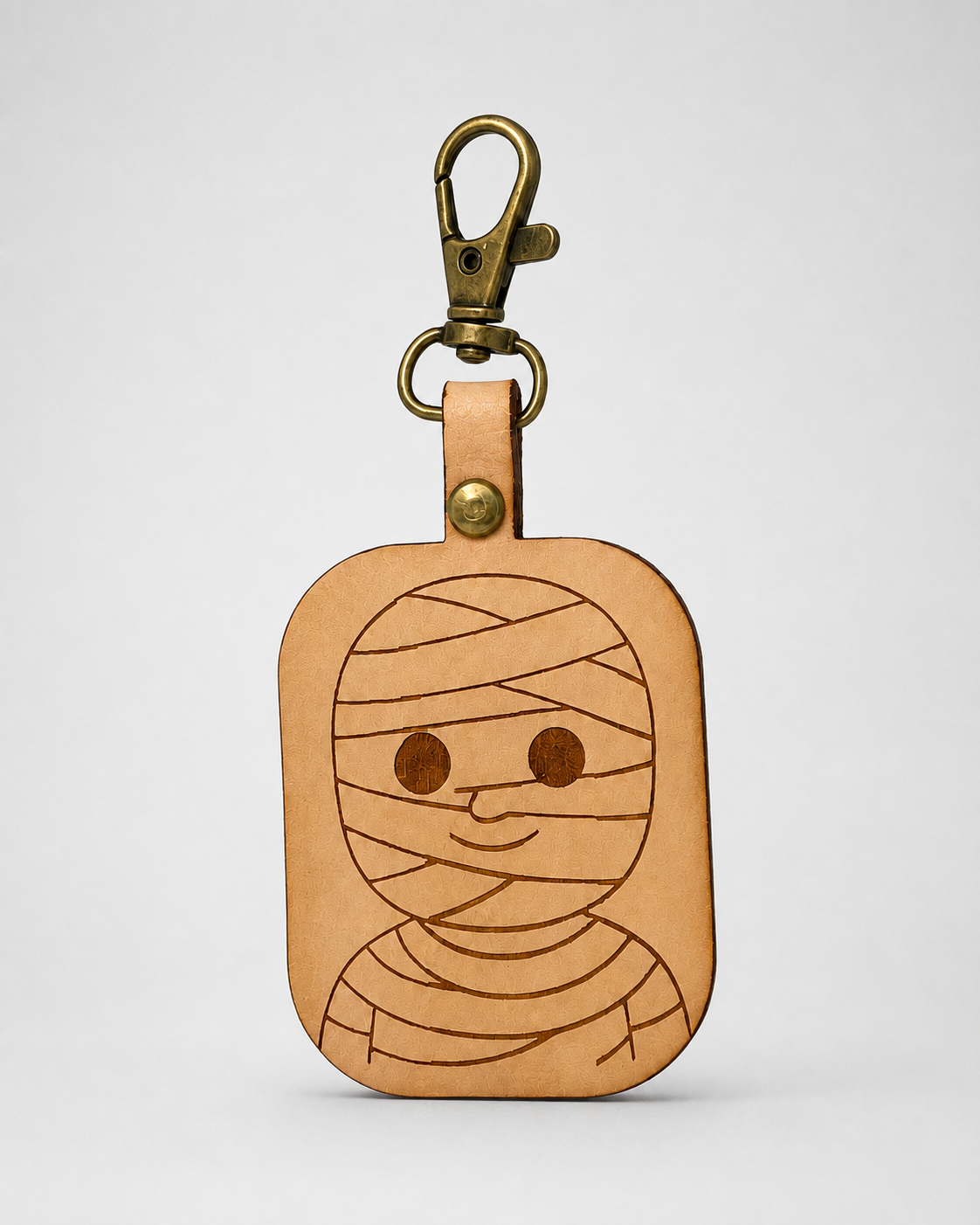 Mummy Leather Keychain