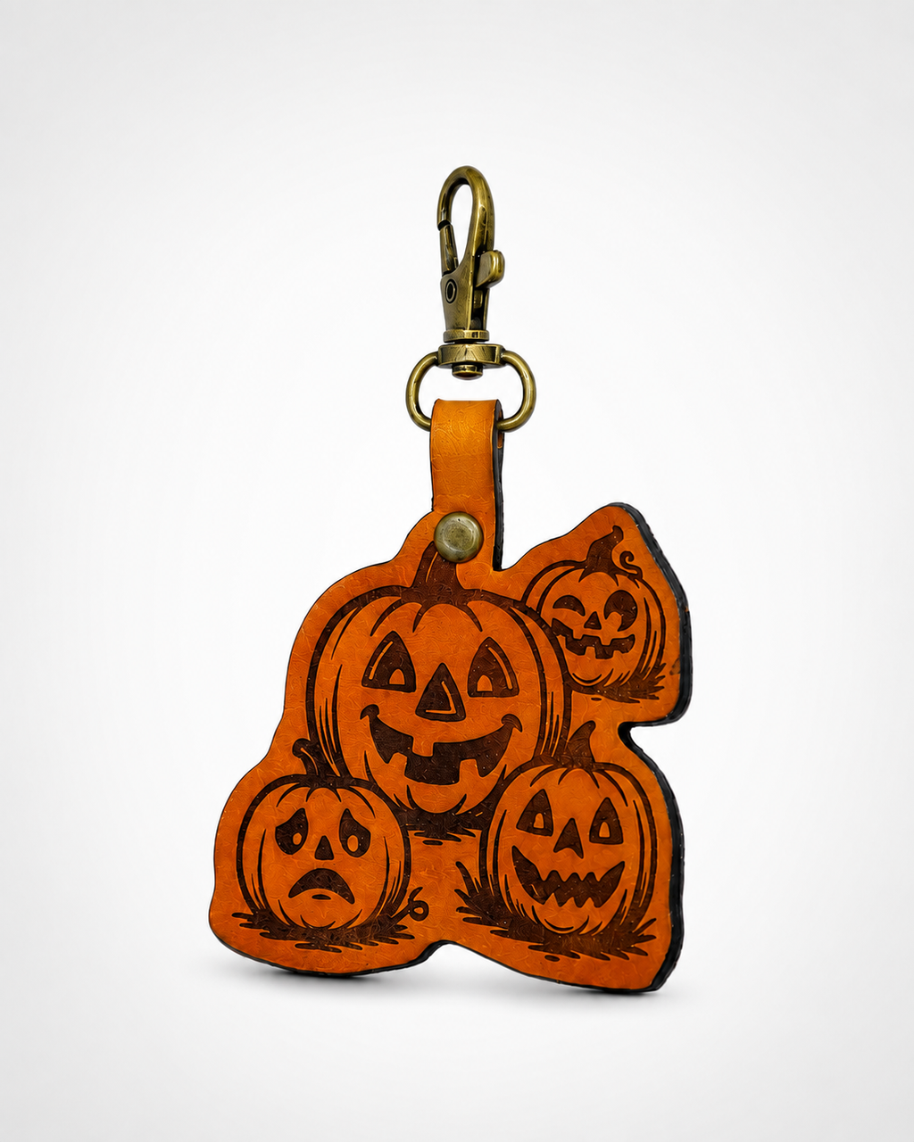Pumpkin Patch Leather Keychain