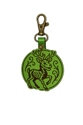 Skeletal Reindeer Leather Keychain
