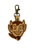 Smiling Devil Leather Keychain